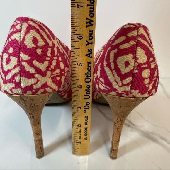 Christian Siriano Pink Fuchsia Open Toe Cork High Stilleto Heels Women’s Sz 8.5 - Picture 4 of 7